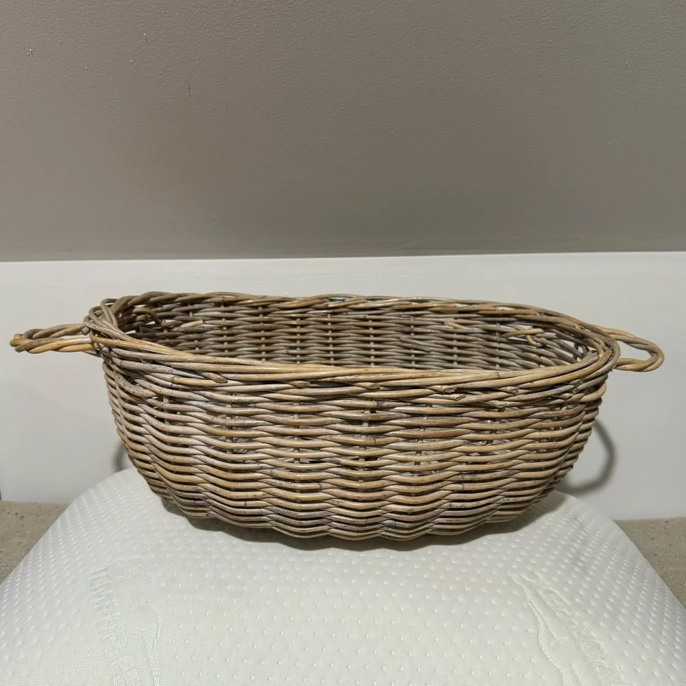 Vintage Hand Woven Rare Oval Basket